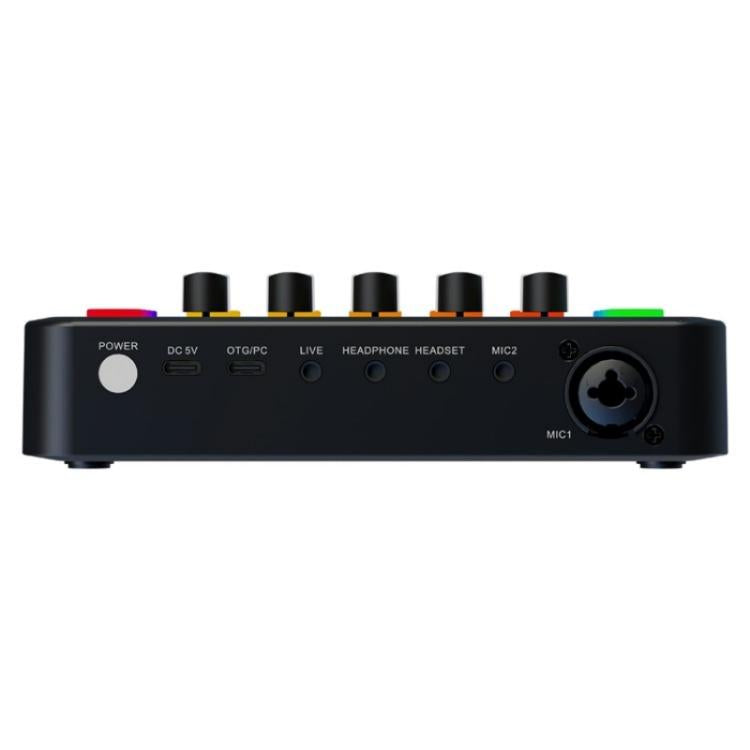 F9 48V Live Streaming Sound Card Audio Mixer Power Voice Changer with RGB Light(Black) - Live Sound Effects Processors by PMC TechLife | Online Shopping South Africa | PMC TechLife | Buy Now Pay Later Mobicred