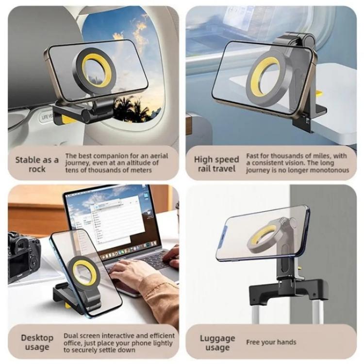 CH21 Portable Folding Travel Phone Holder Airplane Train Desktop Magnetic Phone Holder - Universal Car Holders by PMC TechLife | Online Shopping South Africa | PMC TechLife | Buy Now Pay Later Mobicred