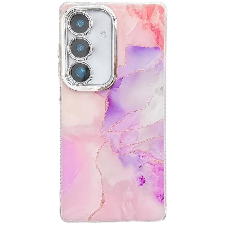 For Samsung Galaxy S25+ 5G Electroplated Marble Texture Phone Case(Pink Purple M4) - Galaxy S25+ 5G Cases by PMC Jewellery | Online Shopping South Africa | PMC Jewellery | Buy Now Pay Later Mobicred