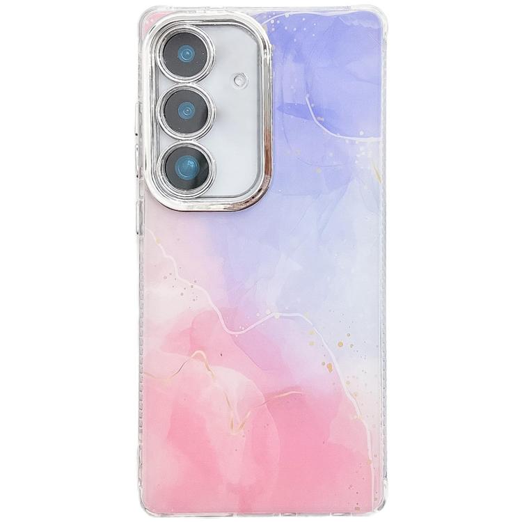 For Samsung Galaxy S25+ 5G Electroplated Marble Texture Phone Case(Purple Pink M14) - Galaxy S25+ 5G Cases by PMC Jewellery | Online Shopping South Africa | PMC Jewellery | Buy Now Pay Later Mobicred
