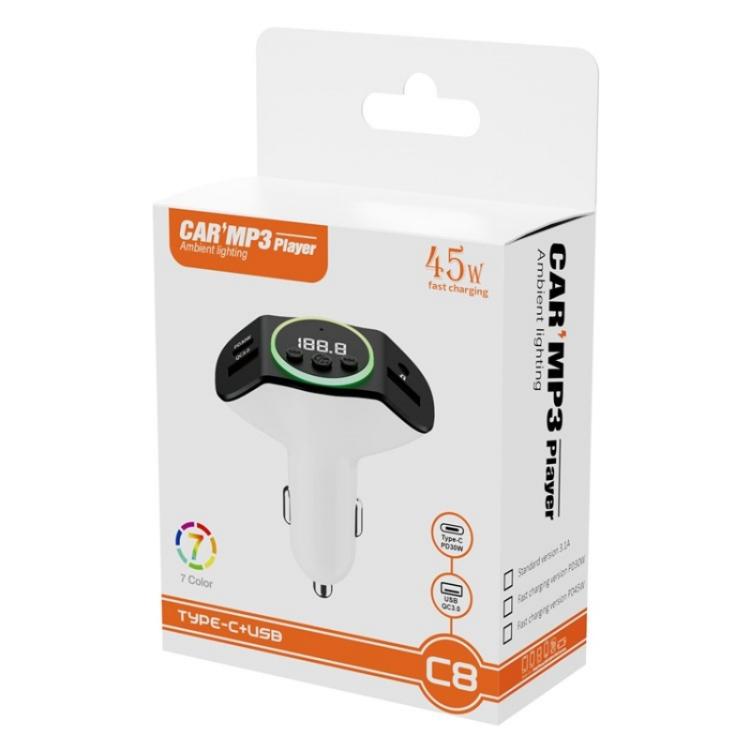 C8 Bluetooth 5.3 Receiver Hands-Free Calling with AUX Port Dual USB Port Car Charger(Grey) - Bluetooth Car Kits by PMC TechLife | Online Shopping South Africa | PMC TechLife | Buy Now Pay Later Mobicred