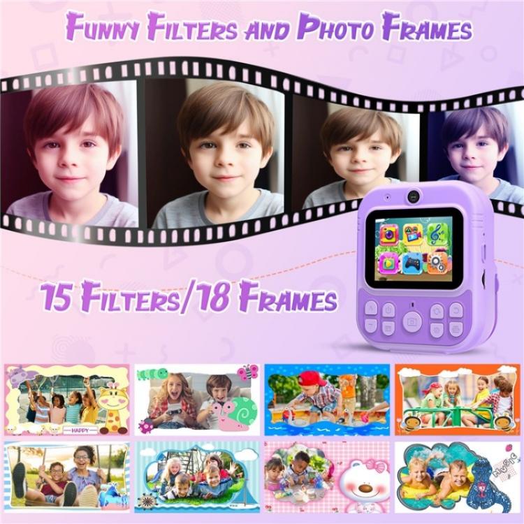 E8 2.4 Inch Screen Photo Printing Video Recorder Multifunctional Kids Dual Lens Camera(Purple) - free shipping - PMC TechLife - Order now!
