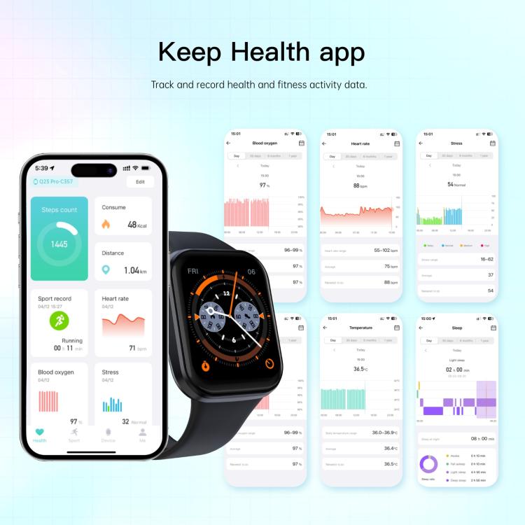 Q23 Pro 1.83 inch Color Screen IP68 Waterproof Bluetooth Call Smart Watch, Support Health Monitoring(Wine Red) - Smart Watches by PMC TechLife | Online Shopping South Africa | PMC TechLife | Buy Now Pay Later Mobicred