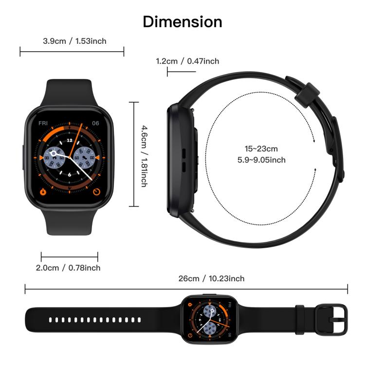 Q23 Pro 1.83 inch Color Screen IP68 Waterproof Bluetooth Call Smart Watch, Support Health Monitoring(Wine Red) - Smart Watches by PMC TechLife | Online Shopping South Africa | PMC TechLife | Buy Now Pay Later Mobicred