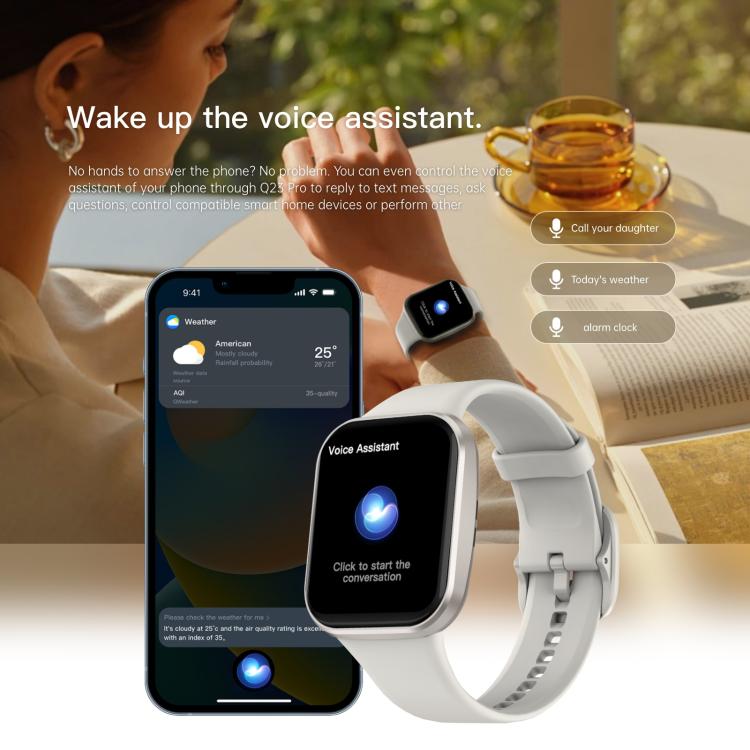 Q23 Pro 1.83 inch Color Screen IP68 Waterproof Bluetooth Call Smart Watch, Support Health Monitoring(Black) - Smart Watches by PMC TechLife | Online Shopping South Africa | PMC TechLife | Buy Now Pay Later Mobicred