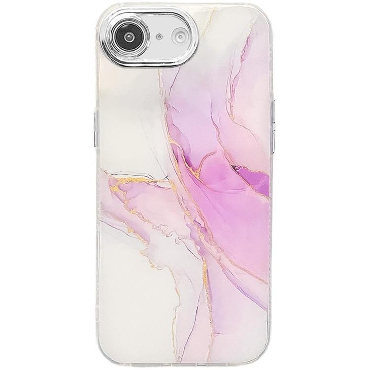 For iPhone 16e Electroplated Marble Texture Phone Case(Light Purple M6) - iPhone 16e Cases by PMC TechLife | Online Shopping South Africa | PMC TechLife | Buy Now Pay Later Mobicred