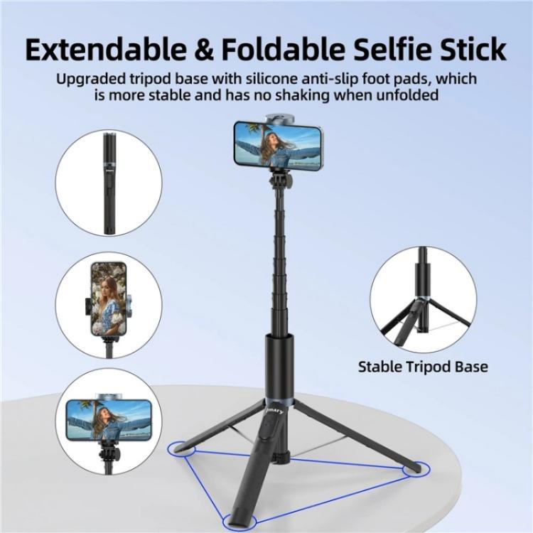 JMARY KT-259 360 Degree Rotating Phone Clip Retractable Selfie Stick Tripod - free shipping - PMC TechLife - Order now!