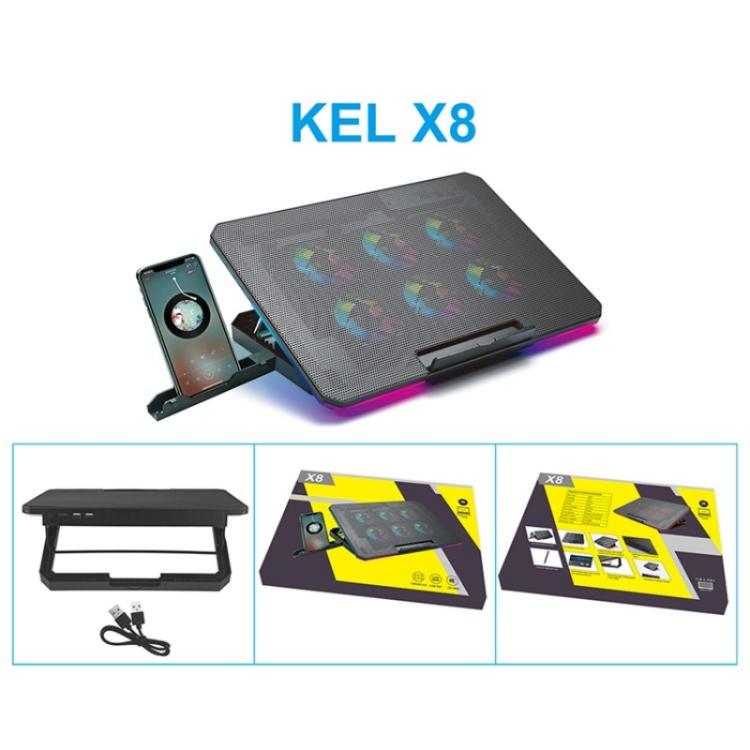 X8 Adjustable Height Notebook Cooler Foldable Laptop Stand 6 ARGB Fans Cooling Pad - Cooling Pads by PMC TechLife | Online Shopping South Africa | PMC TechLife | Buy Now Pay Later Mobicred