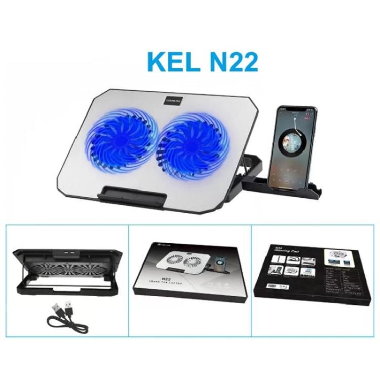 N22 Dual USB Ports Adjustable Laptop Stand Portable Cooling Pad with Phone Holder - Cooling Pads by PMC TechLife | Online Shopping South Africa | PMC TechLife | Buy Now Pay Later Mobicred