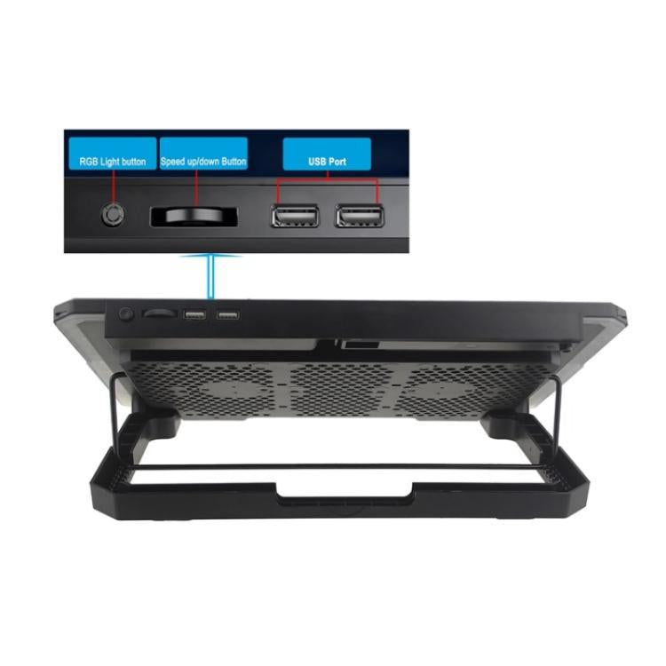 CP252 Adjustable Angle Notebook Cooler Stand Dual Fan Laptop Cooling Pad - Cooling Pads by PMC TechLife | Online Shopping South Africa | PMC TechLife | Buy Now Pay Later Mobicred