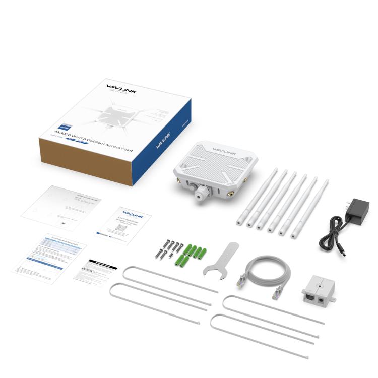 WAVLINK WN588HX3 AX3000 Outdoor WiFi Extender with 6 Antennas Dual Band WiFi Repeater, Plug:UK Plug - free shipping - PMC TechLife - Order now!