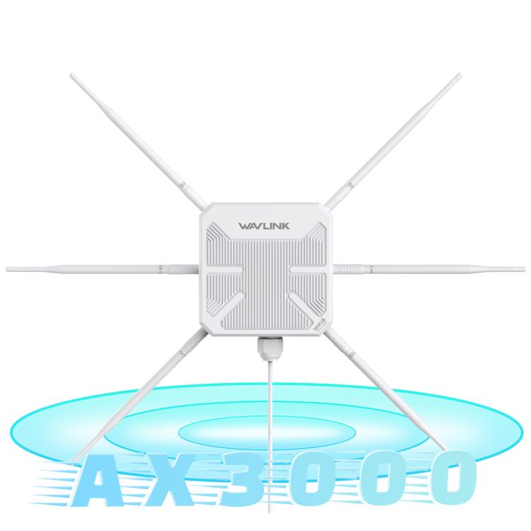 WAVLINK WN588HX3 AX3000 Outdoor WiFi Extender with 6 Antennas Dual Band WiFi Repeater, Plug:UK Plug - free shipping - PMC TechLife - Order now!