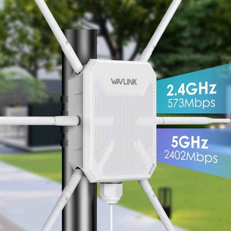 WAVLINK WN588HX3 AX3000 Outdoor WiFi Extender with 6 Antennas Dual Band WiFi Repeater, Plug:UK Plug - free shipping - PMC TechLife - Order now!