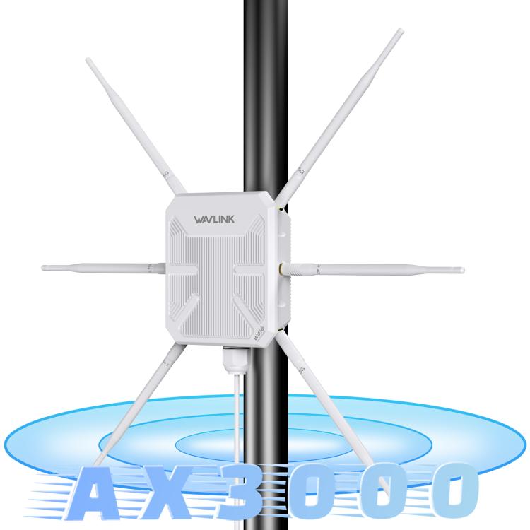 WAVLINK WN588HX3 AX3000 Outdoor WiFi Extender with 6 Antennas Dual Band WiFi Repeater, Plug:UK Plug - free shipping - PMC TechLife - Order now!