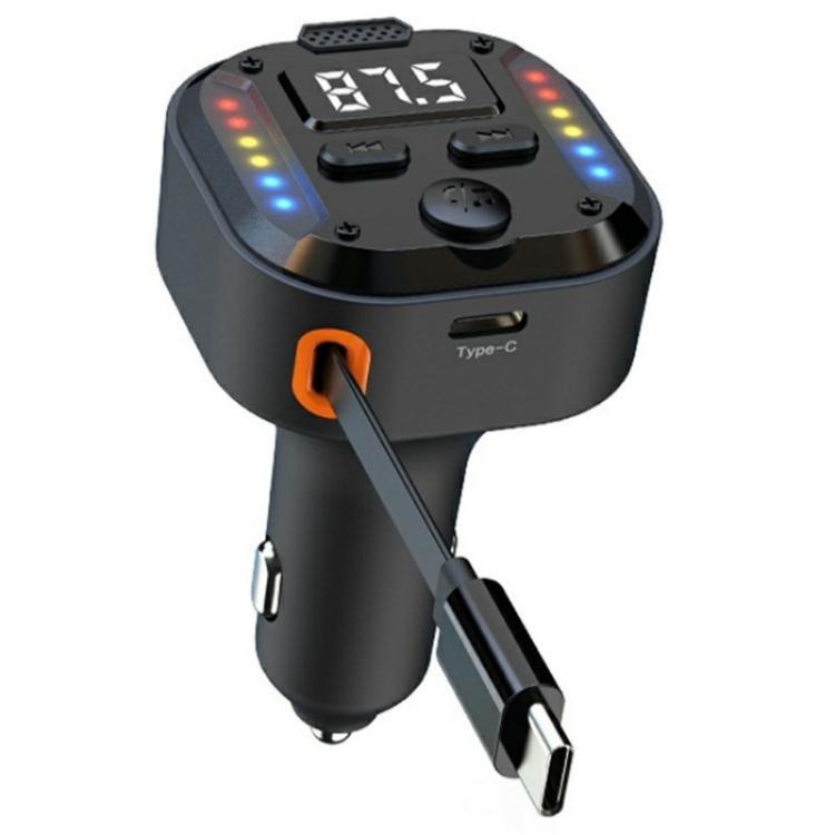 C69 PD 30W Fast Charger FM Transmitter Bluetooth Car Charger with Type-C Extendable Cable - Bluetooth Car Kits by PMc TechLife | Online Shopping South Africa | PMc TechLife | Buy Now Pay Later Mobicred