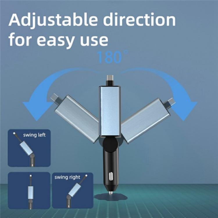 C77 Car Charger FM Transmitter Fast Charging Adapter with PD 30W Extendable Type-C Cable - Car Charger by PMc TechLife | Online Shopping South Africa | PMc TechLife | Buy Now Pay Later Mobicred