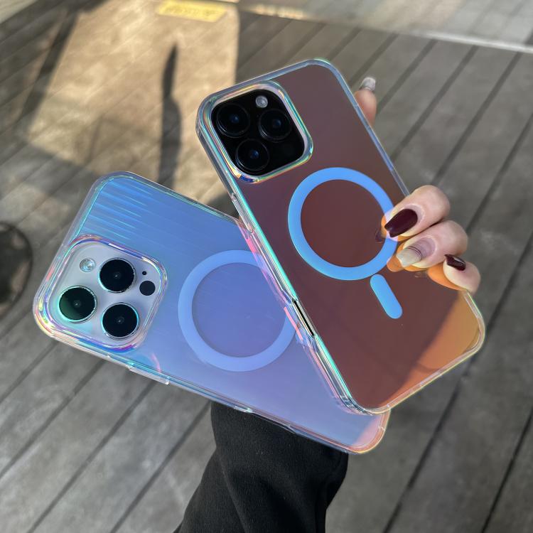 For iPhone 16e Laser Engraved Texture MagSafe Phone Case(Vertical Stripes) - iPhone 16e Cases by PMC TechLife | Online Shopping South Africa | PMC TechLife | Buy Now Pay Later Mobicred
