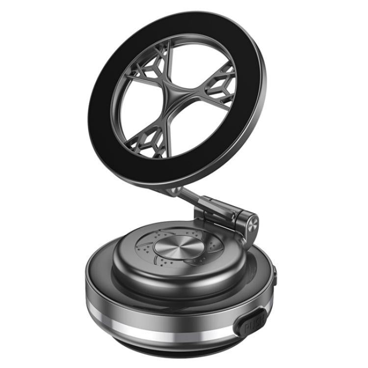C6 Adjustable Folding Rotating Car Stand Vacuum Suction Cup Magnetic Phone Holder(Grey) - Wireless Charger Holders by PMc TechLife | Online Shopping South Africa | PMc TechLife | Buy Now Pay Later Mobicred