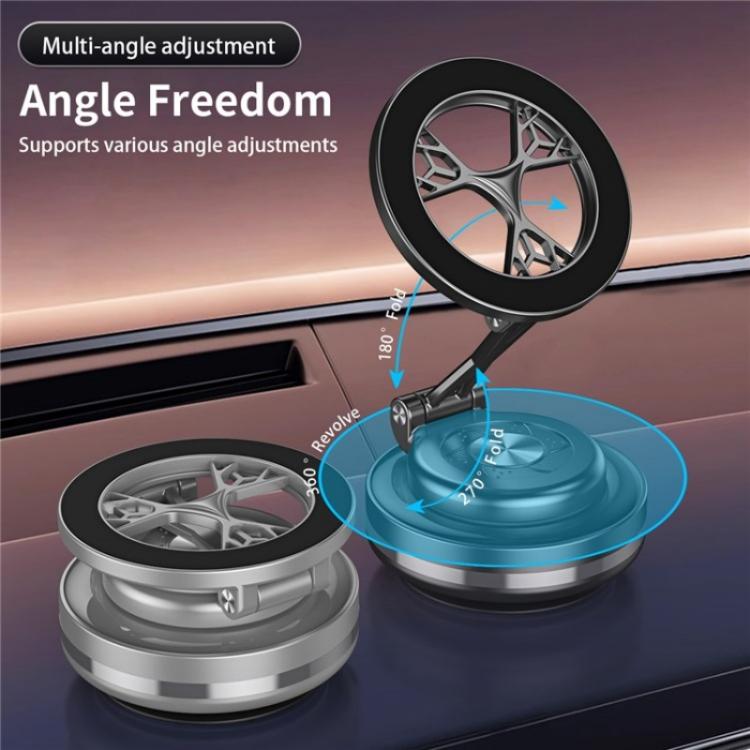 C6 Adjustable Folding Rotating Car Stand Vacuum Suction Cup Magnetic Phone Holder(Grey) - Wireless Charger Holders by PMc TechLife | Online Shopping South Africa | PMc TechLife | Buy Now Pay Later Mobicred