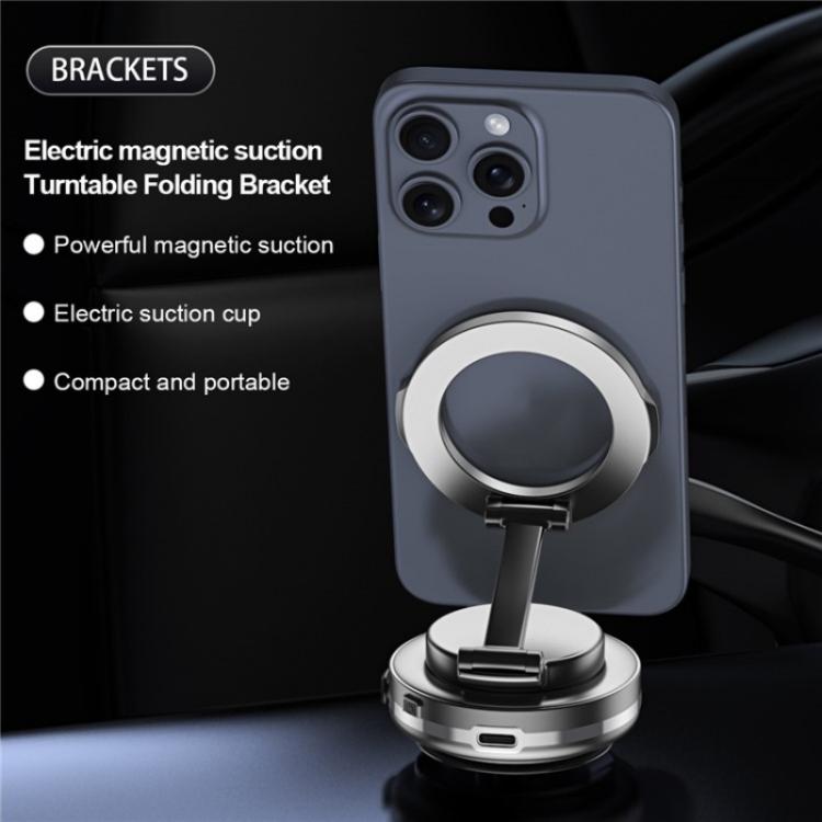 C7 Multifunctional Magnetic Phone Holder Rotatable Folding Auto Vacuum Suction Cup Phone Holder(Silver) - free shipping - PMc TechLife - Order now!