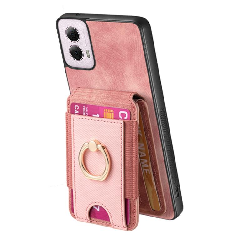 For Motorola Moto G Power 5G 2024 Retro Splitable Magnetic Stand Card Bag Leather Phone Case(Pink) - Motorola Cases by PMC TechLife | Online Shopping South Africa | PMC TechLife | Buy Now Pay Later Mobicred