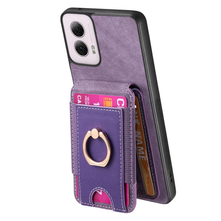 For Motorola Moto G Power 5G 2024 Retro Splitable Magnetic Stand Card Bag Leather Phone Case(Purple) - Motorola Cases by PMC TechLife | Online Shopping South Africa | PMC TechLife | Buy Now Pay Later Mobicred