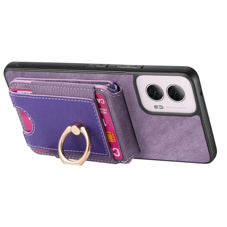 For Motorola Moto G Power 5G 2024 Retro Splitable Magnetic Stand Card Bag Leather Phone Case(Purple) - Motorola Cases by PMC TechLife | Online Shopping South Africa | PMC TechLife | Buy Now Pay Later Mobicred