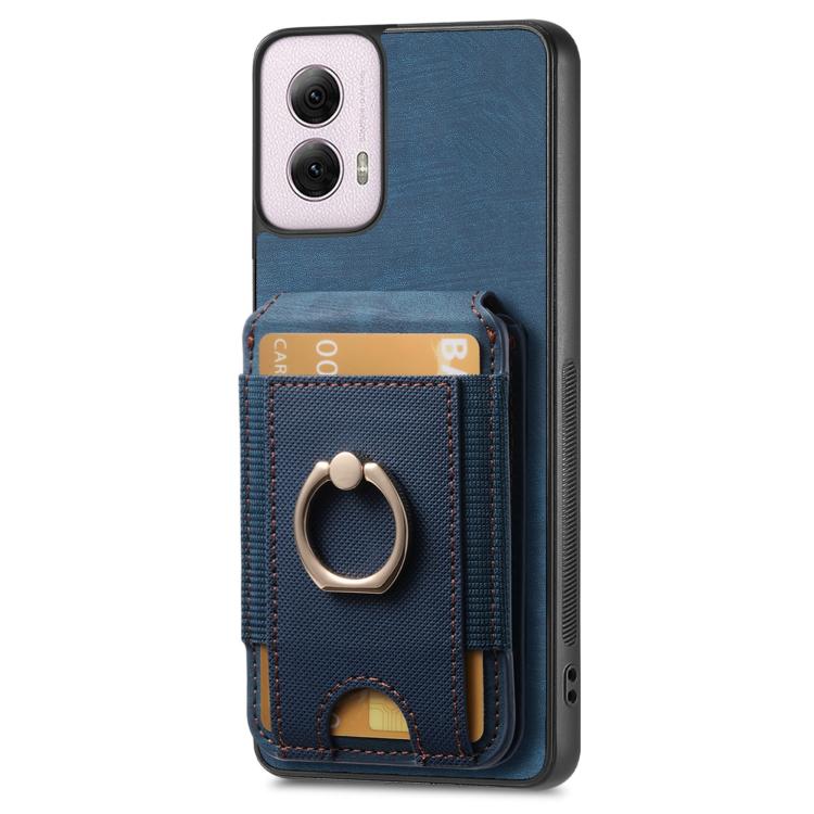 For Motorola Moto G Power 5G 2024 Retro Splitable Magnetic Stand Card Bag Leather Phone Case(Blue) - Motorola Cases by PMC TechLife | Online Shopping South Africa | PMC TechLife | Buy Now Pay Later Mobicred