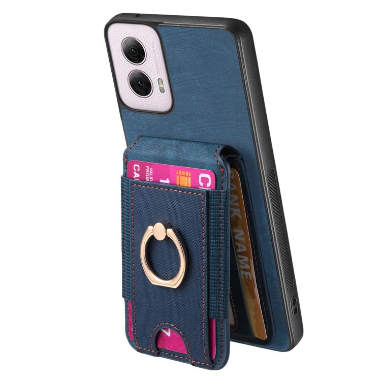 For Motorola Moto G Power 5G 2024 Retro Splitable Magnetic Stand Card Bag Leather Phone Case(Blue) - Motorola Cases by PMC TechLife | Online Shopping South Africa | PMC TechLife | Buy Now Pay Later Mobicred