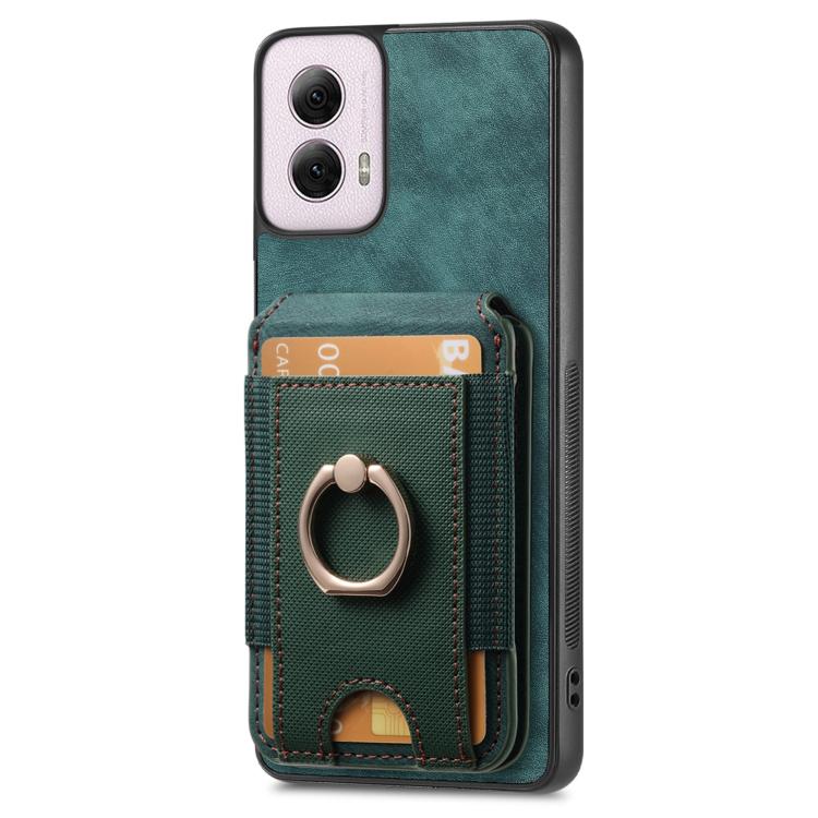 For Motorola Moto G Power 5G 2024 Retro Splitable Magnetic Stand Card Bag Leather Phone Case(Green) - Motorola Cases by PMC TechLife | Online Shopping South Africa | PMC TechLife | Buy Now Pay Later Mobicred