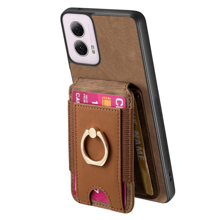 For Motorola Moto G Power 5G 2024 Retro Splitable Magnetic Stand Card Bag Leather Phone Case(Brown) - Motorola Cases by PMC TechLife | Online Shopping South Africa | PMC TechLife | Buy Now Pay Later Mobicred