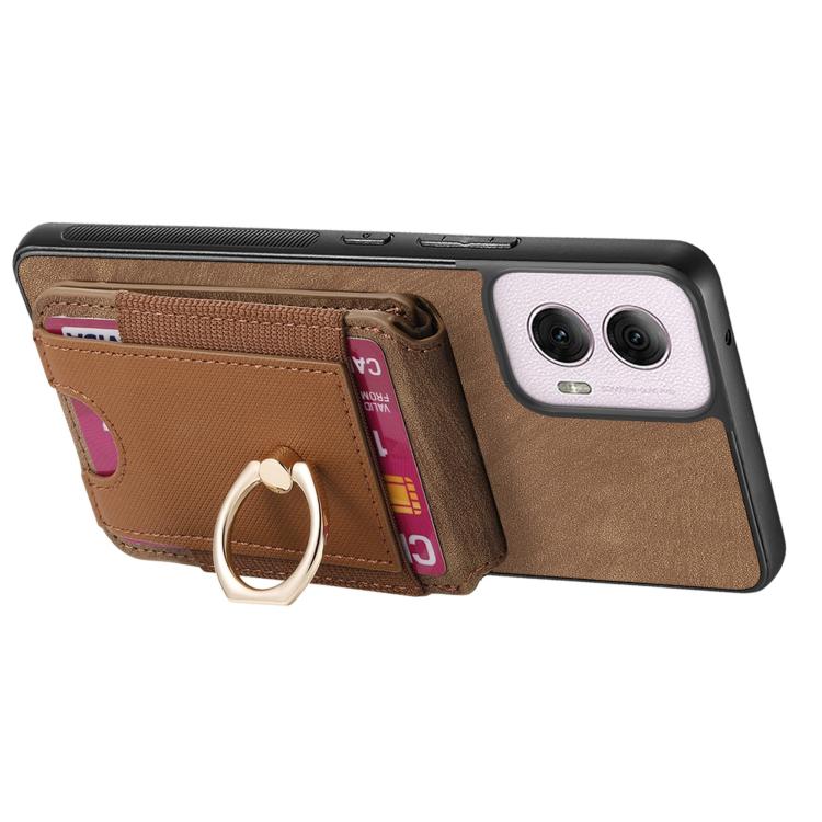 For Motorola Moto G Power 5G 2024 Retro Splitable Magnetic Stand Card Bag Leather Phone Case(Brown) - Motorola Cases by PMC TechLife | Online Shopping South Africa | PMC TechLife | Buy Now Pay Later Mobicred