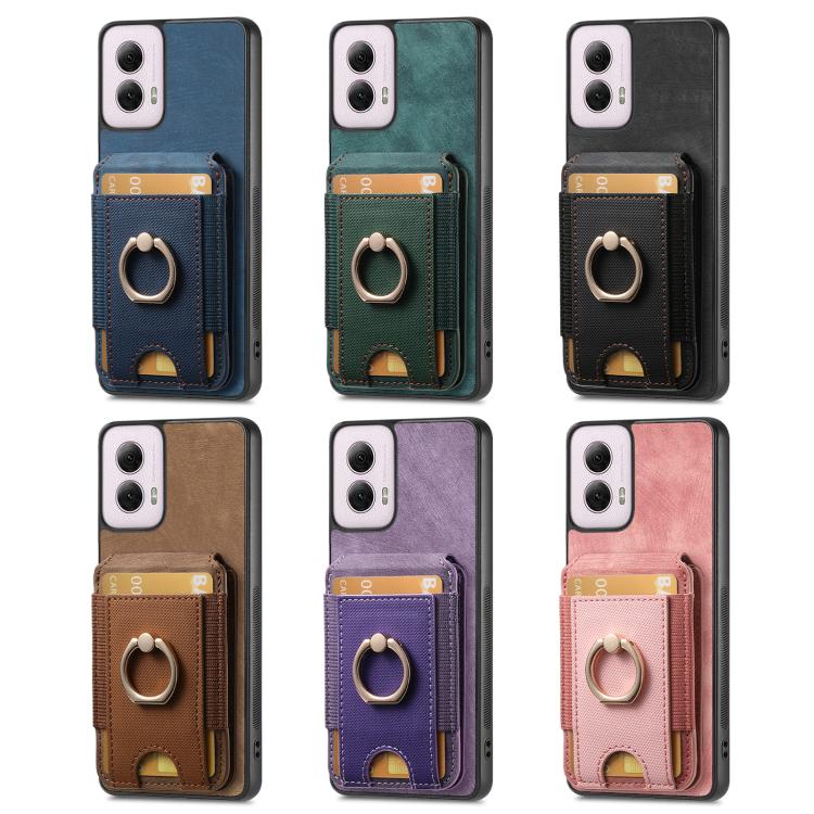 For Motorola Moto G Power 5G 2024 Retro Splitable Magnetic Stand Card Bag Leather Phone Case(Pink) - Motorola Cases by PMC TechLife | Online Shopping South Africa | PMC TechLife | Buy Now Pay Later Mobicred