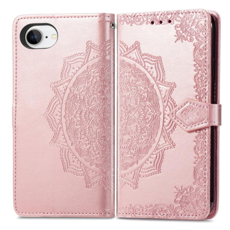 For iPhone 16e Mandala Flower Embossed Leather Phone Case(Rose Gold) - free shipping - PMC TechLife - Order now!