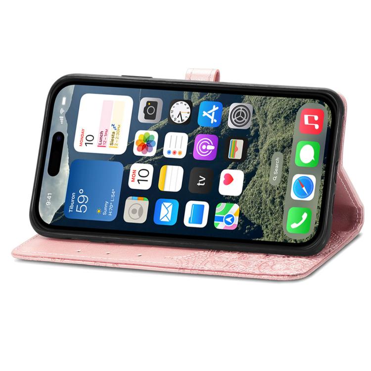 For iPhone 16e Mandala Flower Embossed Leather Phone Case(Rose Gold) - free shipping - PMC TechLife - Order now!