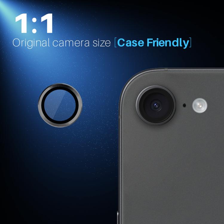 For iPhone 16e NORTHJO Camera Lens Protector CD Metal Ring Tempered Glass Film(Black) - iPhone 16e Tempered Glass by NORTHJO | Online Shopping South Africa | PMC TechLife | Buy Now Pay Later Mobicred