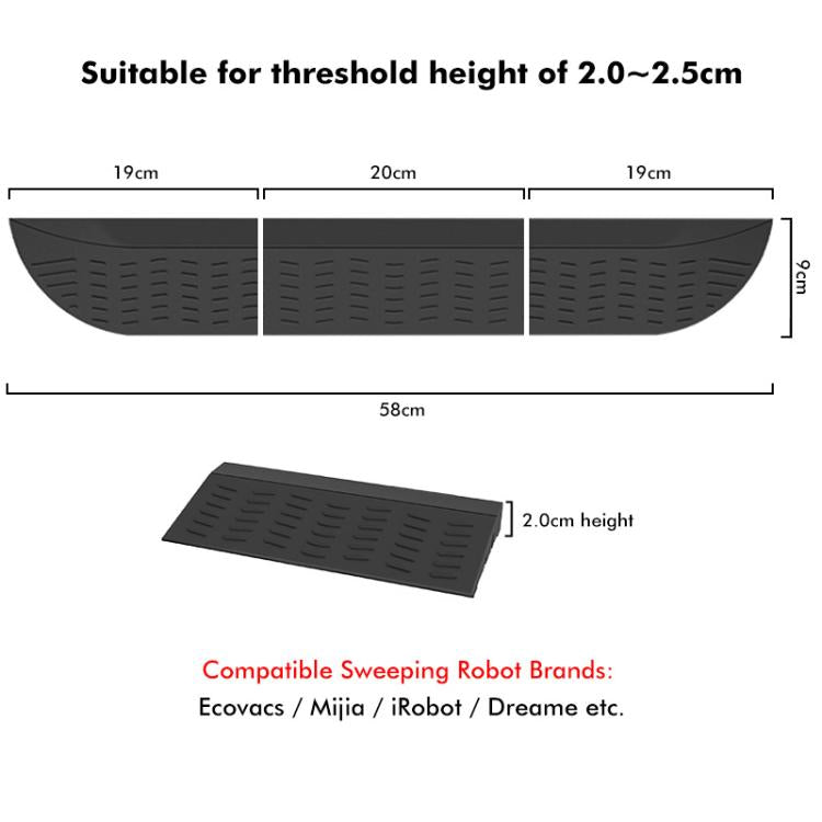 JUNSUNMAY For Ecovacs / iRobot / Mijia / Dreame Sweeping Robot Universal Threshold Bars Ramp Mat(Black) - free shipping - PMc TechLife - Order now!