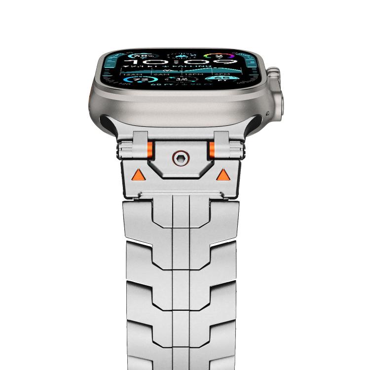 For Apple Watch 42mm / 41mm / 40mm / 38mm Stainless Steel Iron Man Butterfly Buckle Metal Watch Band(Silver) - free shipping - PMC TechLife - Order now!