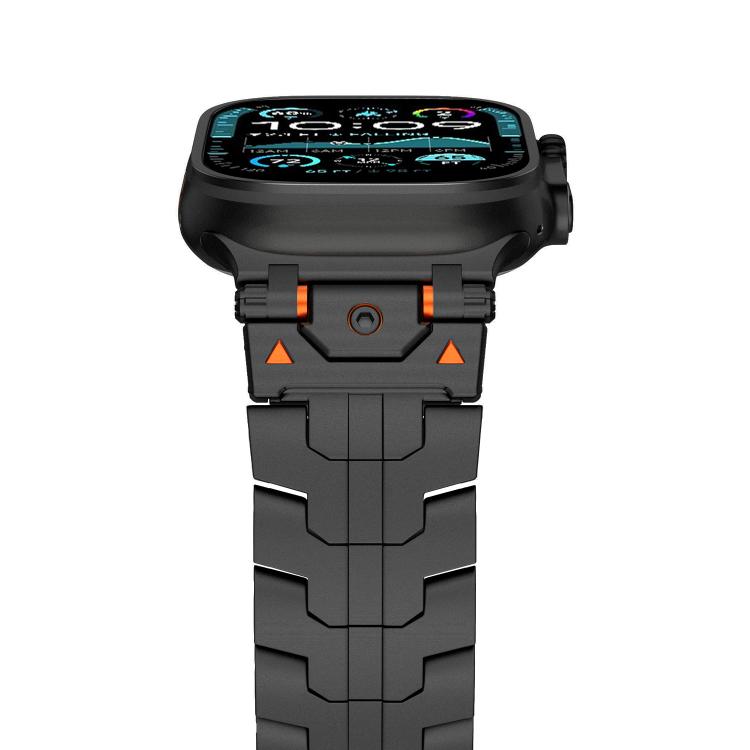 For Apple Watch 42mm / 41mm / 40mm / 38mm Stainless Steel Iron Man Butterfly Buckle Metal Watch Band(Black) - free shipping - PMC TechLife - Order now!