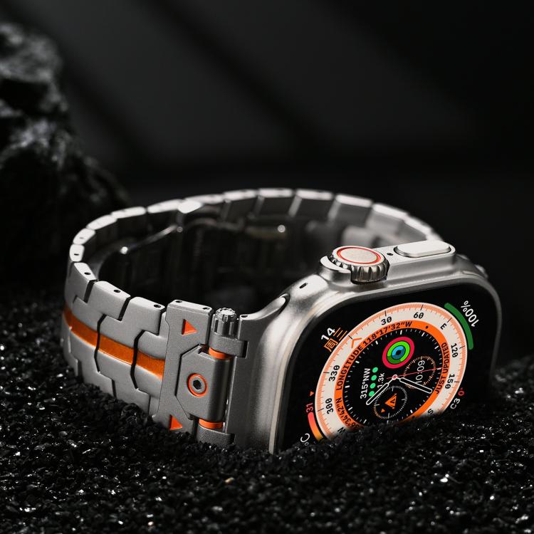 For Apple Watch 42mm / 41mm / 40mm / 38mm Stainless Steel Iron Man Butterfly Buckle Metal Watch Band(Black) - free shipping - PMC TechLife - Order now!