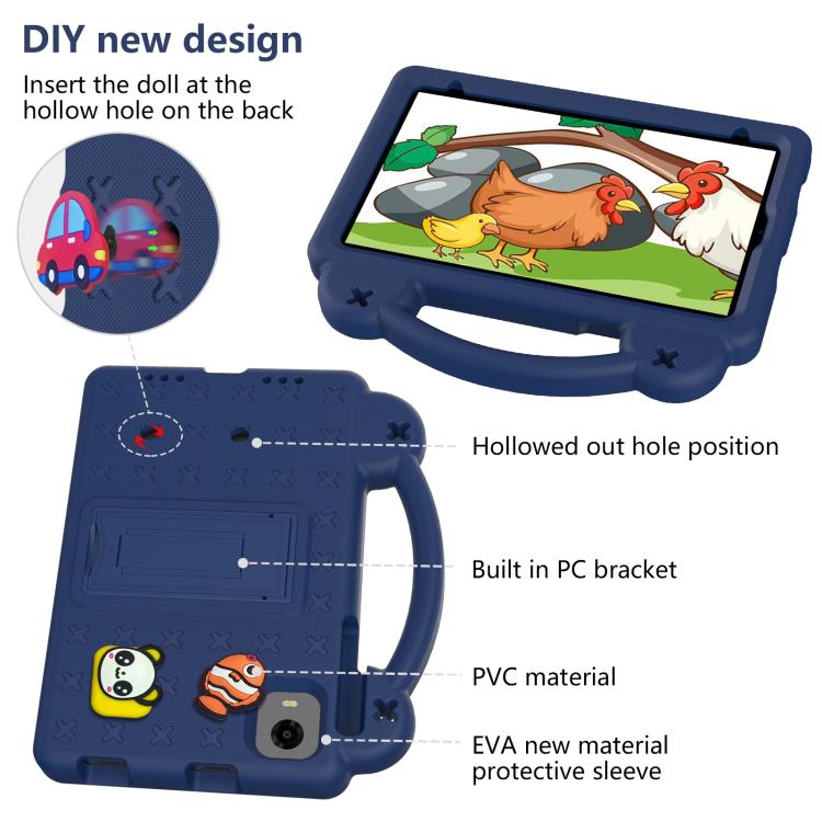 For Alldocube iPlay 60 Mini Turbo 2024 Handle Kickstand Children EVA Shockproof Tablet Case(Navy Blue) - CUBE by PMC TechLife | Online Shopping South Africa | PMC TechLife | Buy Now Pay Later Mobicred
