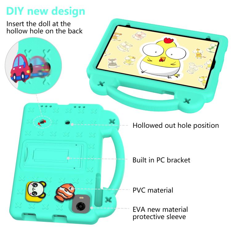 For Alldocube iPlay 50 Mini Pro 2023 8.4 Handle Kickstand Children EVA Shockproof Tablet Case(Mint Green) - CUBE by PMC TechLife | Online Shopping South Africa | PMC TechLife | Buy Now Pay Later Mobicred