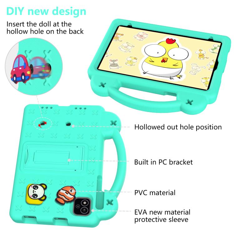 For NEC Lavie Tab T11 T1155 2024 Handle Kickstand Children EVA Shockproof Tablet Case(Mint Green) - free shipping - PMC TechLife - Order now!