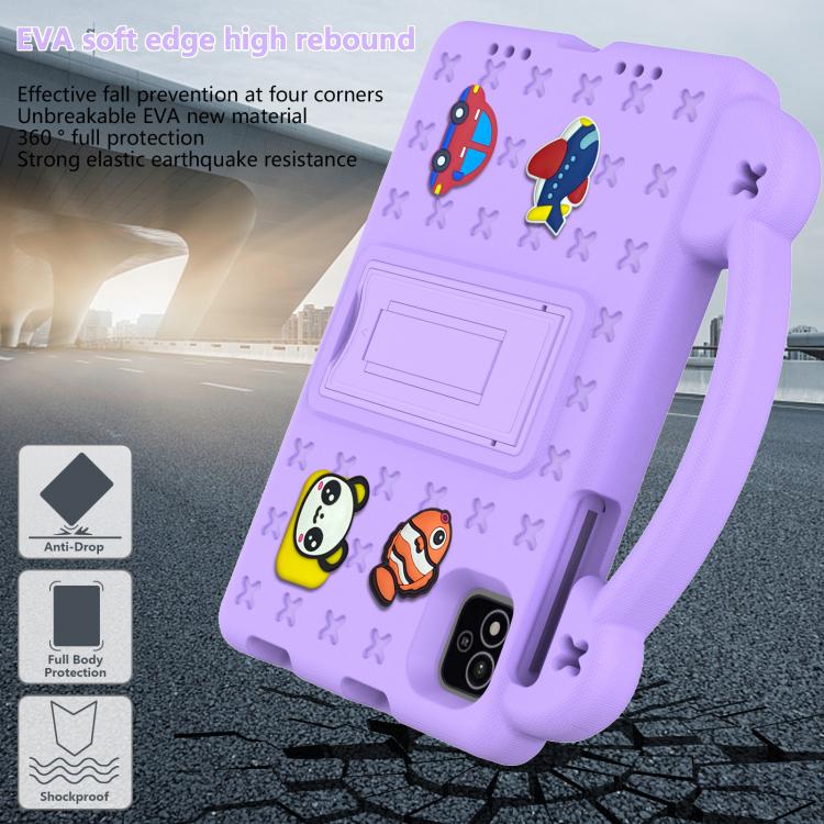 For NEC Lavie Tab T11 T1155 2024 Handle Kickstand Children EVA Shockproof Tablet Case(Light Purple) - Others by PMC TechLife | Online Shopping South Africa | PMC TechLife | Buy Now Pay Later Mobicred