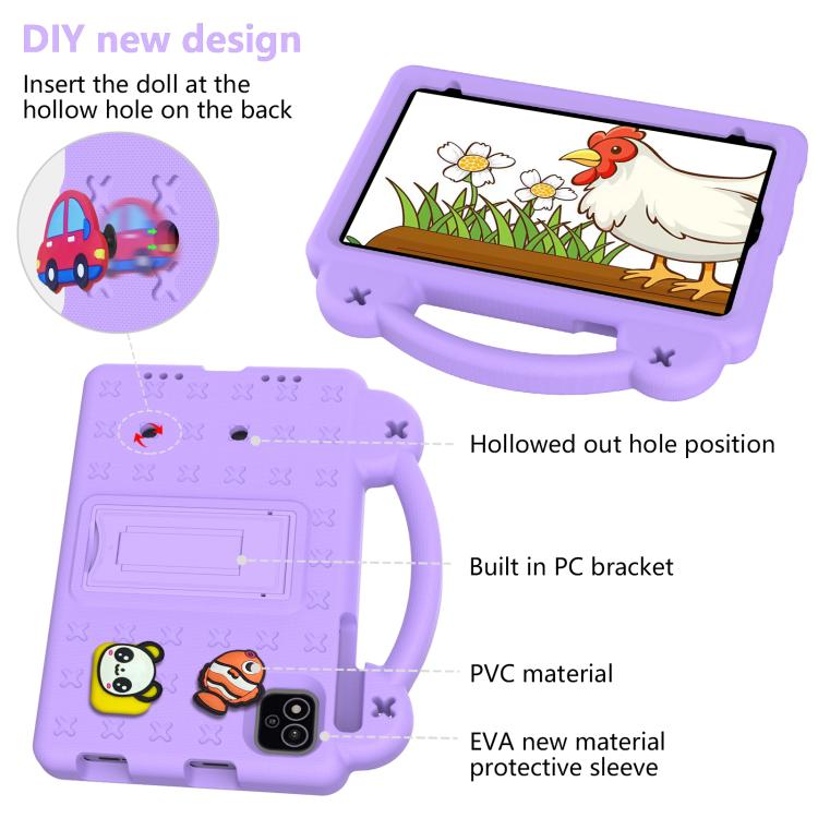 For NEC Lavie Tab T11 T1155 2024 Handle Kickstand Children EVA Shockproof Tablet Case(Light Purple) - Others by PMC TechLife | Online Shopping South Africa | PMC TechLife | Buy Now Pay Later Mobicred