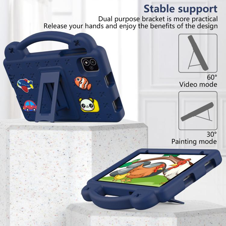 For NEC Lavie Tab T11 T1155 2024 Handle Kickstand Children EVA Shockproof Tablet Case(Navy Blue) - Others by PMC TechLife | Online Shopping South Africa | PMC TechLife | Buy Now Pay Later Mobicred
