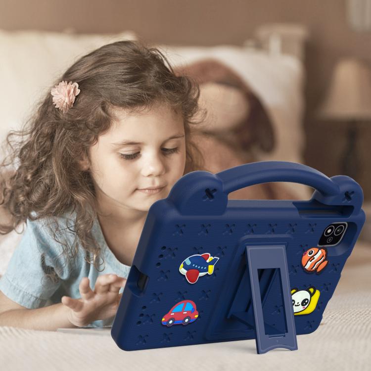 For NEC Lavie Tab T11 T1155 2024 Handle Kickstand Children EVA Shockproof Tablet Case(Navy Blue) - Others by PMC TechLife | Online Shopping South Africa | PMC TechLife | Buy Now Pay Later Mobicred
