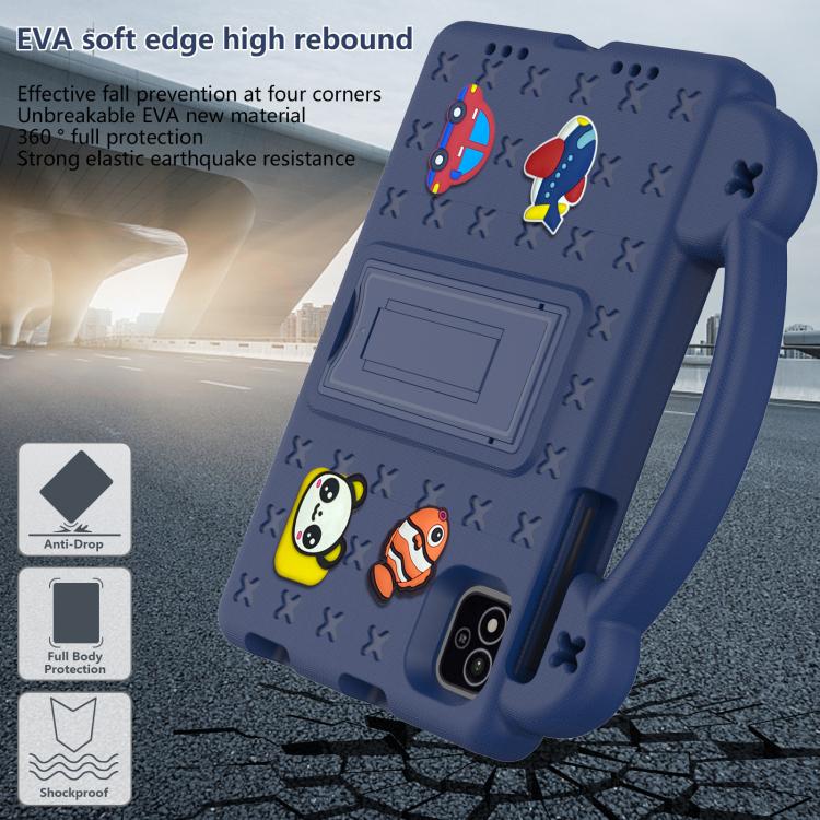 For NEC Lavie Tab T11 T1155 2024 Handle Kickstand Children EVA Shockproof Tablet Case(Navy Blue) - Others by PMC TechLife | Online Shopping South Africa | PMC TechLife | Buy Now Pay Later Mobicred