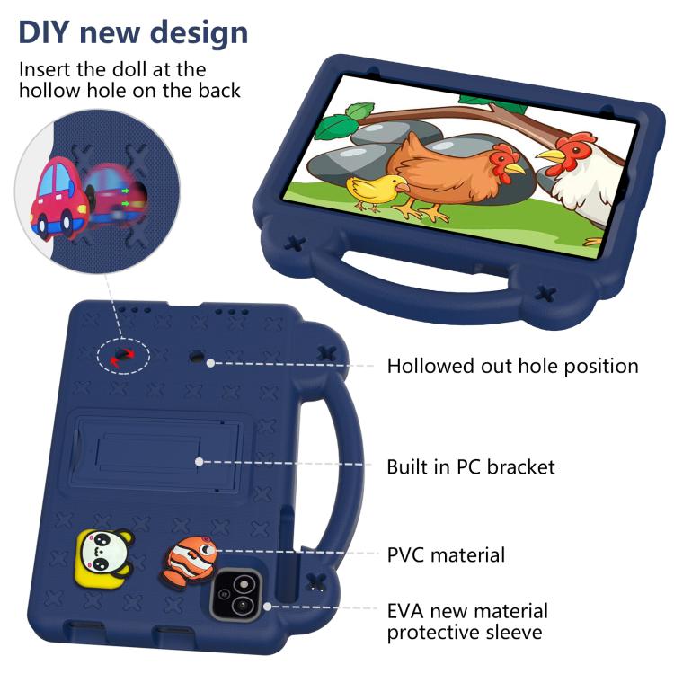 For NEC Lavie Tab T11 T1155 2024 Handle Kickstand Children EVA Shockproof Tablet Case(Navy Blue) - Others by PMC TechLife | Online Shopping South Africa | PMC TechLife | Buy Now Pay Later Mobicred