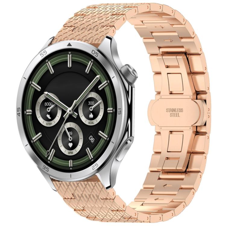 For OnePlus Watch 3 Twill Texture Stainless Steel Metal Watch Band(Rose Gold) - free shipping - PMC TechLife - Order now!